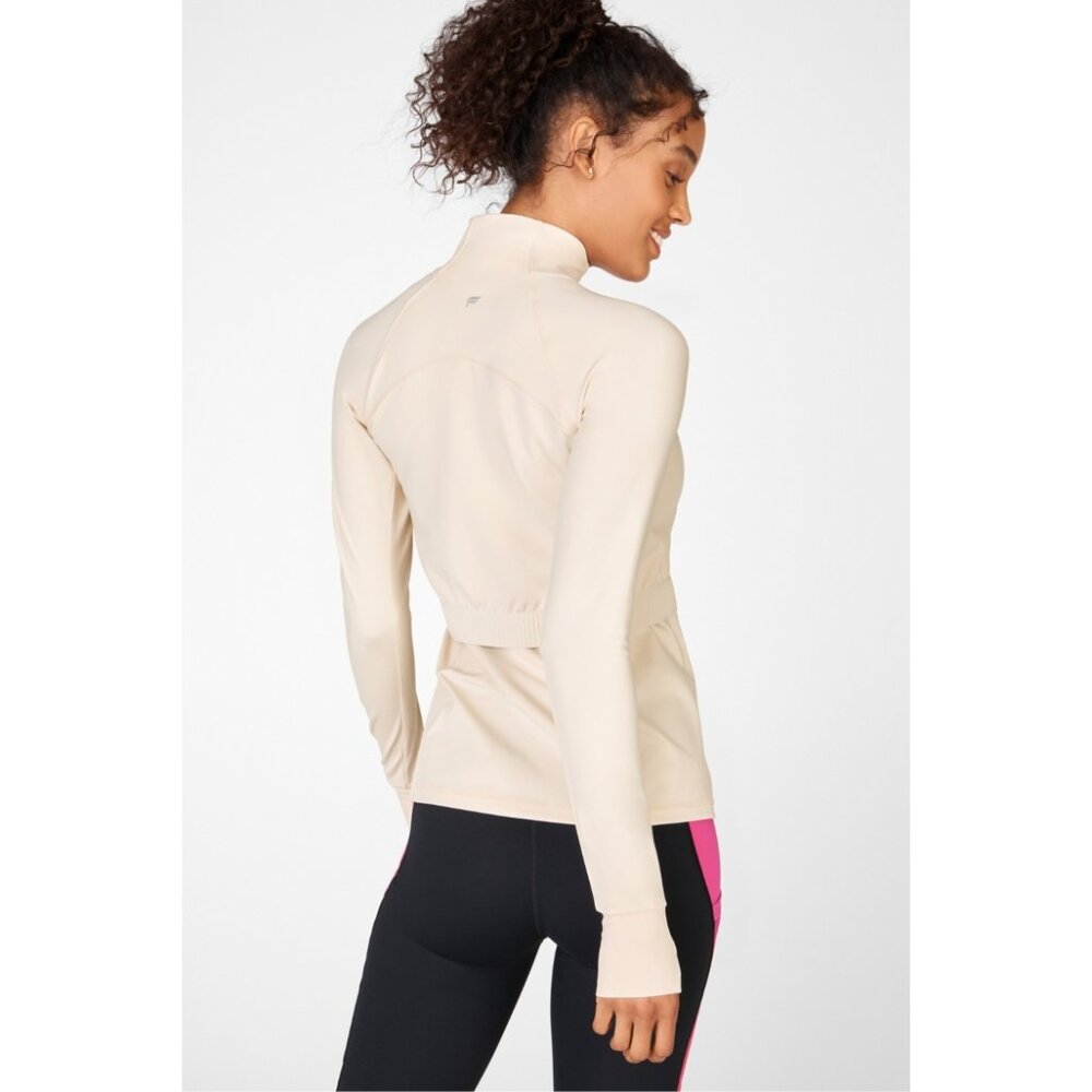 Fabletics Light Tan Trinity Performance Jacket Fu… - image 2